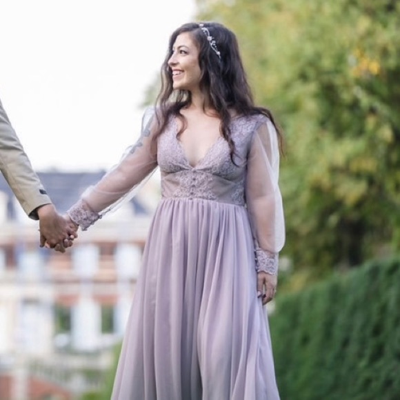 Gorgeous Dusty Purple Lace Dress - Picture 3 of 6